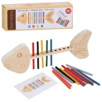 Дерев'яна іграшка сортер "Риба" MD 0746 кольорові палички