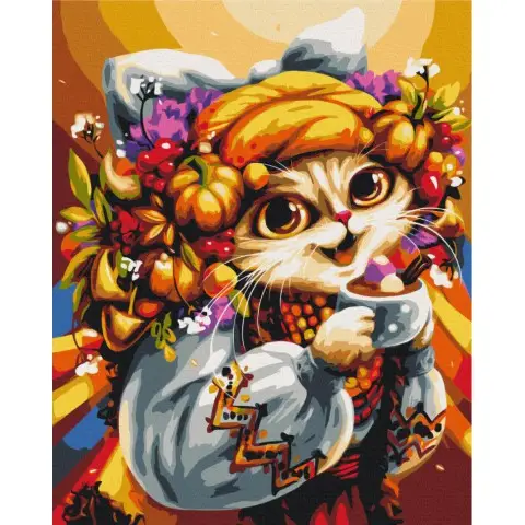 Картина за номерами "Вереснева киця" © Маріанна Пащук Brushme BS53823 40x50 см