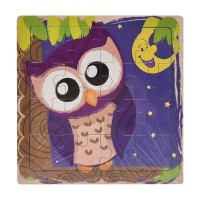 Дерев'яний пазл-вкладиш Сова 73260-13, 16 деталей