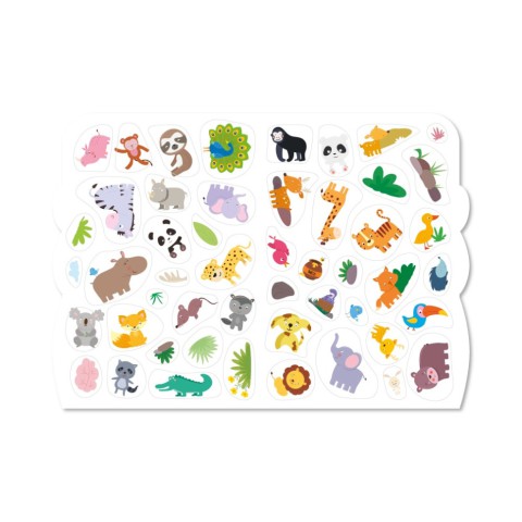 Дитяча розвиваюча розмальовка "Тварини" РМ-74-02, 50 стікерів