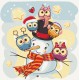 Розпис на полотні "Сніговик з совами" Art Craft 15550-AC 30х30 см