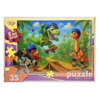 Дитячі м'які пазли "Динозаври на скейтах" S35-11-14, 35 елементів