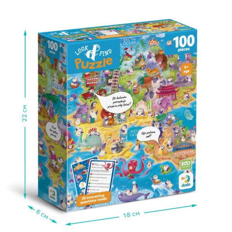 Дитячий пазл Шукай та знаходь "Світ пінгвінів" DoDo Toys 300670, 100 елементів