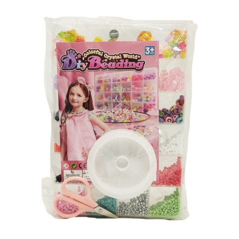 Дитячий набір бісеру для створення прикрас 610-34 ножиці, волосінь у комплекті