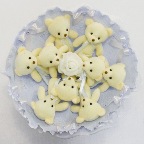 Букет з іграшок Ведмедики блакитний 5350IT з 9ю іграшками