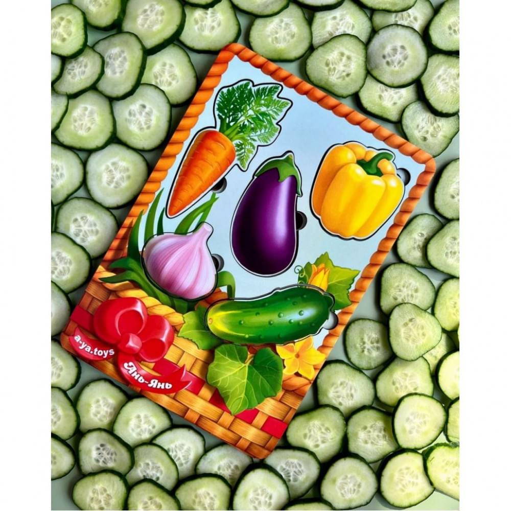 Настільна розвиваюча гра "Кошик з овочами-1" Ubumblebees (ПСФ042) PSF042 сортер-вкладиш