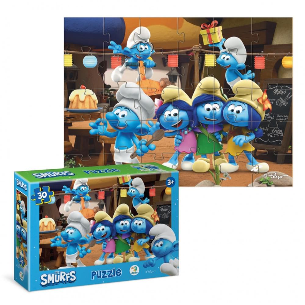 Дитячий пазл "Вечірка Смурфів" 200661, 20х27 см картина, 30 елементів