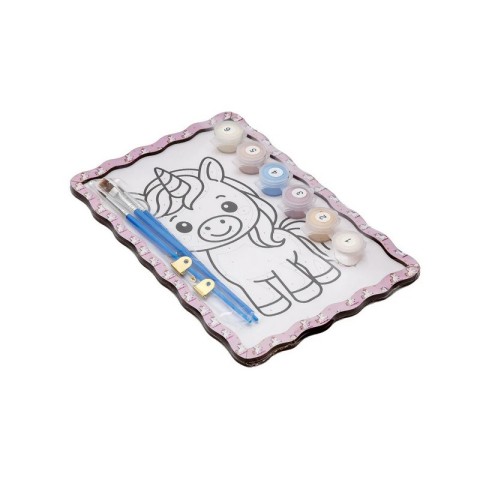 Дитячий набір для розпису по дереву "Єдиноріг" Puz-22981 формат А5