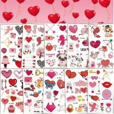 Набір тимчасових тату "Любов № 1" Love-tattoo-mini-set-1-10, 12 х 7 см 10 шт