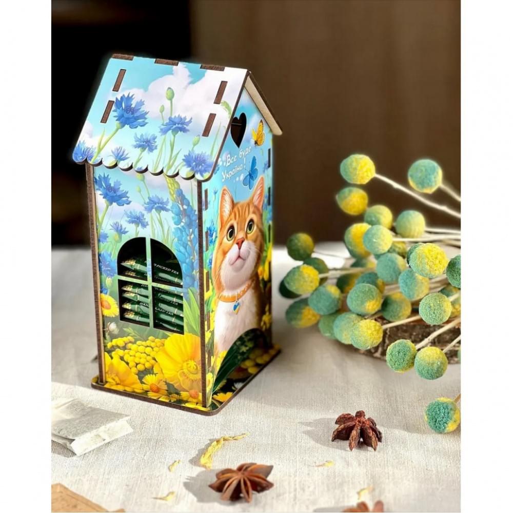 Чайний будиночок "Рудий котик" Ubumblebees (ПСФ156) PSF156 дерев'яний