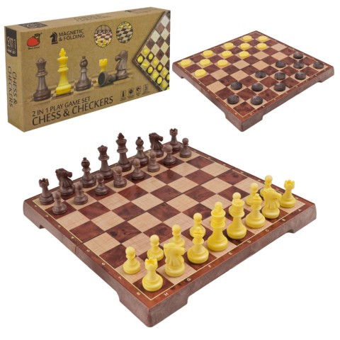 Набір настільних ігор "Магнітні шахи, шашки" 2 в 1 2258, 24х24х2,5 см