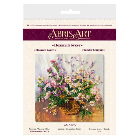 Набір-міді для вишивання бісером "Ніжний букет" AMB-035 20х20 см