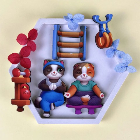 Дерев'яний пазл-вкладиш "Котячий літній будинок" (ПСД272) PSD272