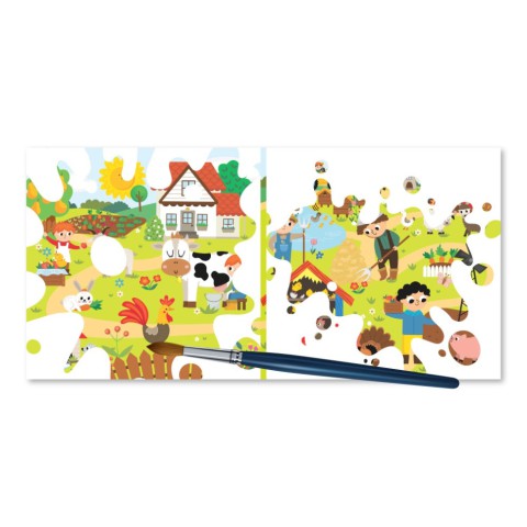 Дитяча книжечка водна розмальовка "У селі" РМ-92-03, 10 сторінок