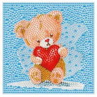Алмазна мозаїка "Ведмедик Тедді" DM5003 з рамкою 15х15 см