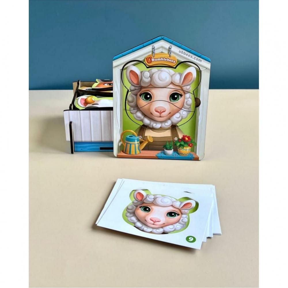 Дерев'яний пазл-вкладиш "Збери тварин" Ubumblebees (ПСФ134) PSF134, 39 деталей