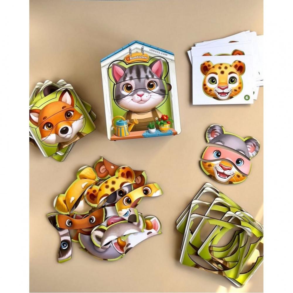 Дерев'яний пазл-вкладиш "Збери тварин" Ubumblebees (ПСФ134) PSF134, 39 деталей