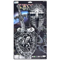 Дитячий іграшковий набір "Лицарська амуніція" 921-14BD(Silver) меч 49 см, щит, маска