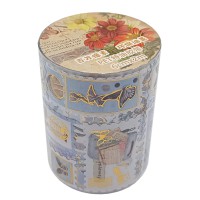 Декоративна стрічка з наліпками "Ретро стиль" XM-JD2859-3, 6 см 2 м