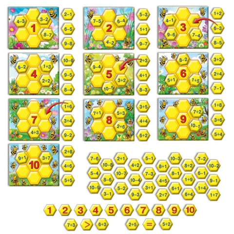 Дитяча настільна гра "Вчимося рахувати з бджілками" 82586 укр. мовою