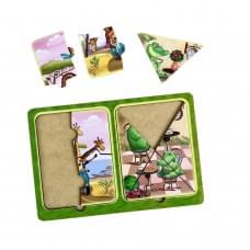 Дерев'яний пазл-вкладиш "Жирафи та крокодили" Ubumblebees (ПСД185) PSD185 в рамці