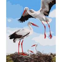 Картина за номерами "Сім'я лелек" KHO6603 40х50 см