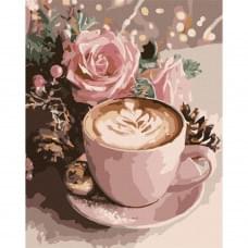 Картина за номерами "Новорічний капучино" KHO5743 з фарбами металік 40х50 см