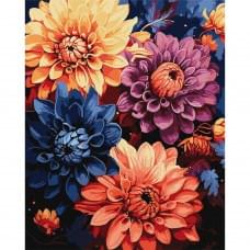 Картина за номерами "Барвисті жоржини" ©art_selena_ua KHO3248, 40х50см