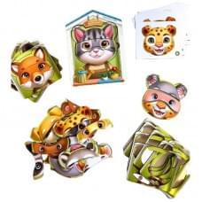 Дерев'яний пазл-вкладиш "Збери тварин" Ubumblebees (ПСФ134) PSF134, 39 деталей