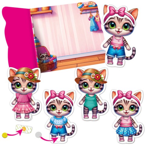 Гра розвиваюча з липучками "Кошеня" VT1320-03, 10 елементів одягу