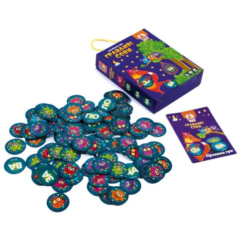 Дитяча настільна гра "Грайливі сови, бачу слово!" VT8033-08, 99 фішок