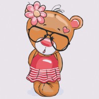 Картина за номерами "Сором’язливе ведмежа" 15061-AC 30x30 см