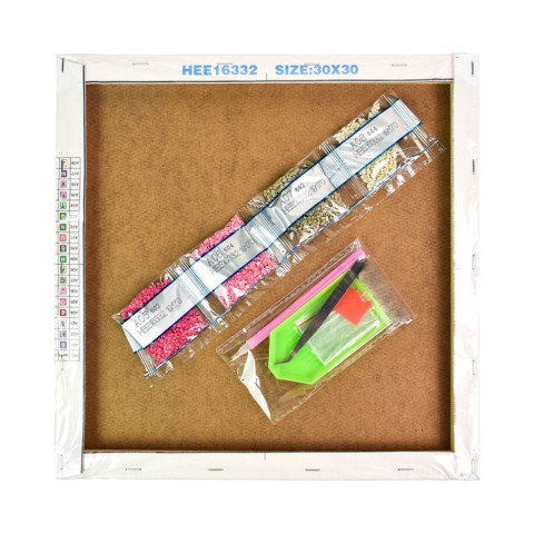 Алмазна мозаїка "Тигр з левом" HEE13830 30х30 см