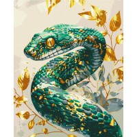 Картина за номерами "Смарагдова змія" BS54118 з фарбами металік 40х50 см