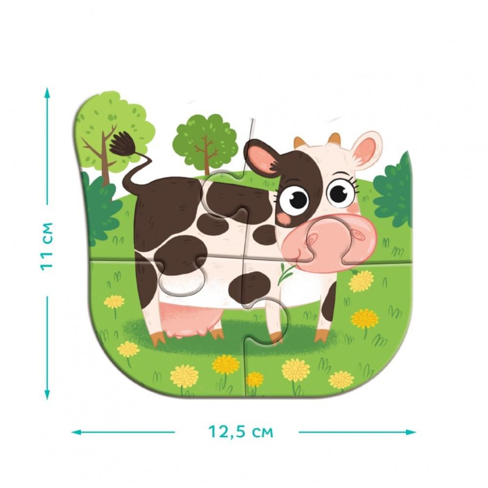 Дитячий пазл 4 в 1 "Baby puzzle. День на фермі" DoDo Toys 300687 набір 4 в 1