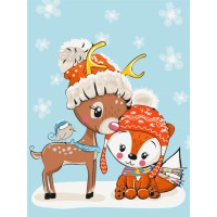 Картина за номерами "Оленя з лисичкою" Brushme KBS0077, 30х40 см