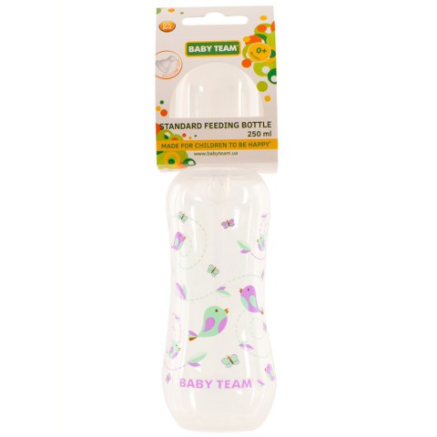 Пляшечка для годування з силіконовою соскою 1121_білий 250 мл