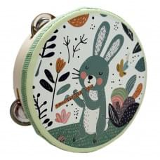 Дерев'яна іграшка Бубен "Зайчик" MD 0367-47 діаметр 15 см