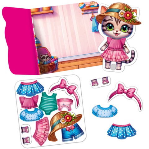 Гра розвиваюча з липучками "Кошеня" VT1320-03, 10 елементів одягу