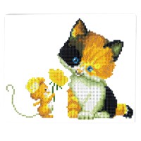 Алмазна мозаїка "Давай дружити" 188533 картон, неповна викладка 21х25 см