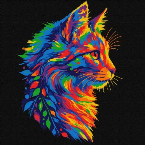 Картина за номерами "Яскравий котик" KHO6822, 30х30 см