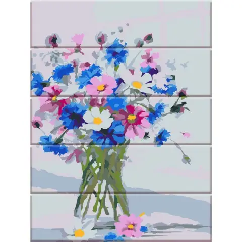 Картина за номерами по дереву "Квіти з саду" ASW046 30х40 см