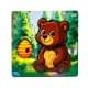 Дерев'яний пазл-вкладиш "Лісовий ведмедик" Puz-88754 А6, 4 елементи