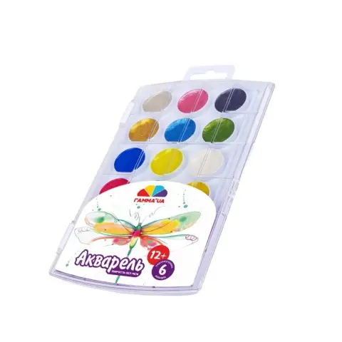 Дитяча акварель "Творчість" 400112, 18 кольорів, медова, без пензля