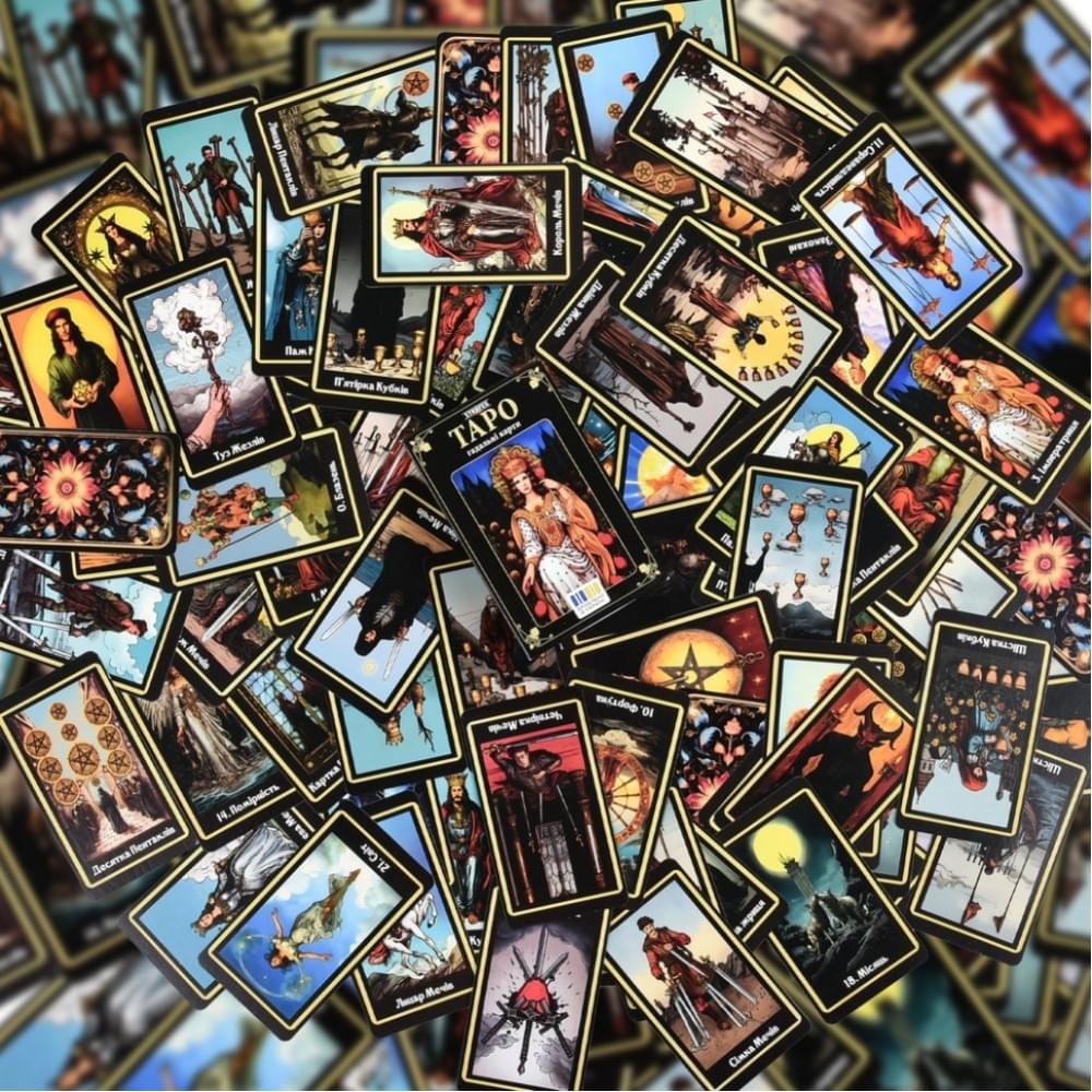 Гадальні карти Таро 30689 картка з посиланням на інструкцію 78 штук Гадальні карти Таро 30689 картка з посиланням на інструкцію 78 штук