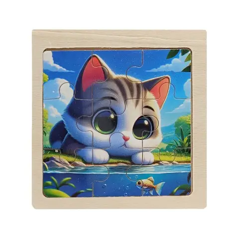 Дитячий дерев'яний пазл-вкладиш "Весела гра" MD 1354-4, 12 елементів