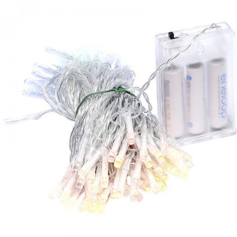 Гірлянда "Ниточка" RJ-07 на 3-х батарейках 50 лампочок 6 метрів, мультиколір