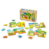Дитячий дерев'яний Фрукти 4 в 1 Puz-84681, 80 елементів