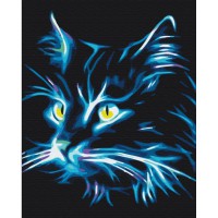Картина за номерами "Неоновий кіт" BS32107, 40х50 см