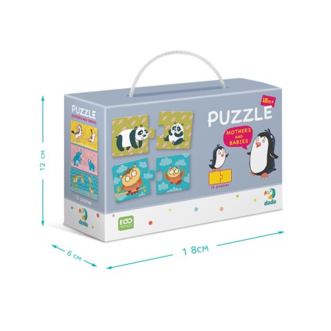 Дитячий пазл Мама і Малюк DoDo 300150, 12 пазлів по 2 елементи